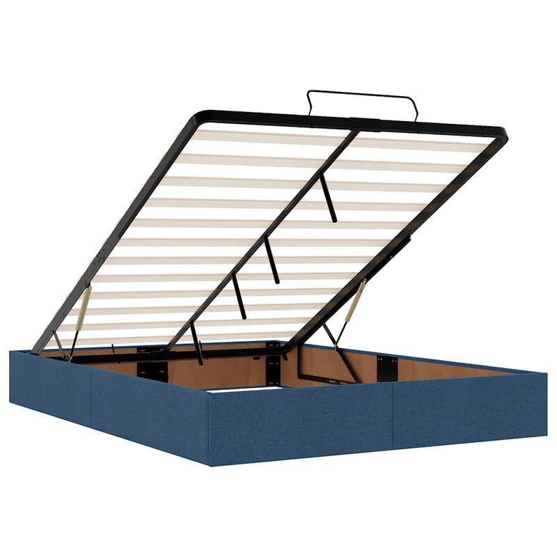 Casa si Gradina - Mobilier - Paturi si accesorii - Paturi - Cadru de pat otoman cu saltea tesatura albastra 140x190cm - Infinity.ro