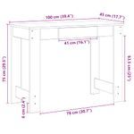Casa si Gradina - Mobilier - Mese si birouri - Birouri - Birou, stejar fumuriu,100x45x75 cm, lemn prelucrat - Infinity.ro
