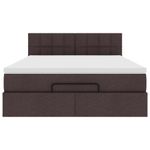 Casa si Gradina - Mobilier - Paturi si accesorii - Paturi - Pat otoman cu saltea tesatura maro inchis 140x190 cm, model cu blocuri pătrate - Infinity.ro