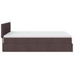 Casa si Gradina - Mobilier - Paturi si accesorii - Paturi - Pat otoman cu saltea tesatura maro inchis 140x190 cm, model cu blocuri pătrate - Infinity.ro