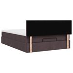 Casa si Gradina - Mobilier - Paturi si accesorii - Paturi - Pat otoman cu saltea tesatura maro inchis 140x190 cm, model cu blocuri pătrate - Infinity.ro
