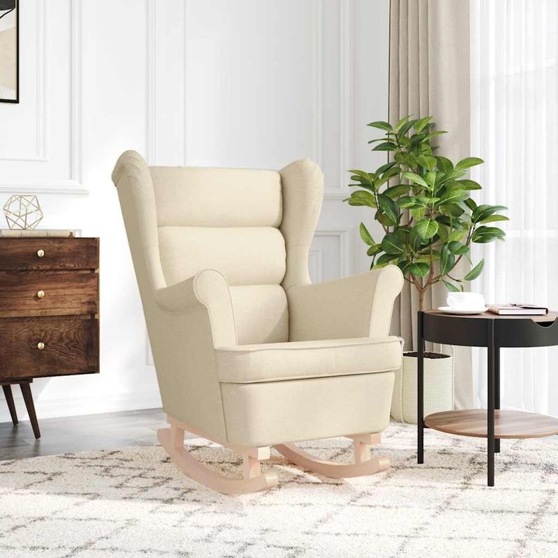 Casa si Gradina - Mobilier - Scaune si fotolii - Fotolii - Fotoliu balansoar, crem, 74x90x102 cm, material textil - Infinity.ro