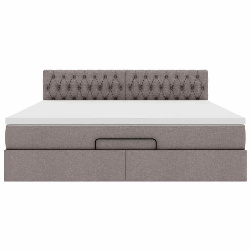 Casa si Gradina - Mobilier - Paturi si accesorii - Paturi - Cadru de pat otoman cu saltea Taupe 180x200cm Material - Infinity.ro