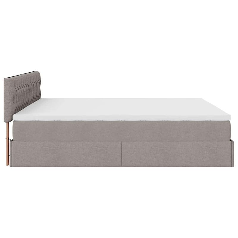 Casa si Gradina - Mobilier - Paturi si accesorii - Paturi - Cadru de pat otoman cu saltea Taupe 180x200cm Material - Infinity.ro