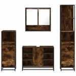 Casa si Gradina - Mobilier - Seturi de mobilier - Seturi baie - Set de mobilier de baie 4 piese Lemn prelucrat de stejar afumat - Infinity.ro