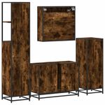 Casa si Gradina - Mobilier - Seturi de mobilier - Seturi baie - Set de mobilier de baie 4 piese Lemn prelucrat de stejar afumat - Infinity.ro