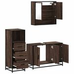 Casa si Gradina - Mobilier - Seturi de mobilier - Seturi baie - Set mobilier de baie, 3 piese, stejar maro, lemn prelucrat - Infinity.ro