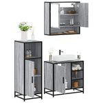 Casa si Gradina - Mobilier - Seturi de mobilier - Seturi baie - Set mobilier de baie, 3 piese, gri sonoma, lemn prelucrat - Infinity.ro
