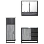 Casa si Gradina - Mobilier - Seturi de mobilier - Seturi baie - Set mobilier de baie, 3 piese, gri sonoma, lemn prelucrat - Infinity.ro