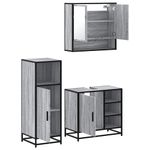 Casa si Gradina - Mobilier - Seturi de mobilier - Seturi baie - Set mobilier de baie, 3 piese, gri sonoma, lemn prelucrat - Infinity.ro