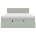Casa si Gradina - Mobilier - Paturi si accesorii - Paturi - Cadru de pat otoman cu saltea Gri deschis 140x200cm catifea - Infinity.ro