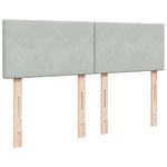Casa si Gradina - Mobilier - Paturi si accesorii - Paturi - Cadru de pat otoman cu saltea Gri deschis 140x200cm catifea - Infinity.ro