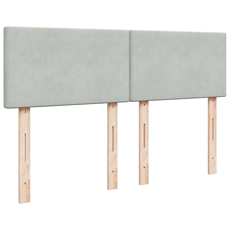Casa si Gradina - Mobilier - Paturi si accesorii - Paturi - Cadru de pat otoman cu saltea Gri deschis 140x200cm catifea - Infinity.ro