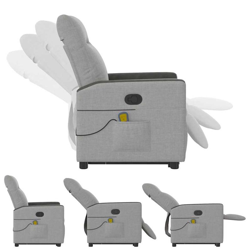 Ingrijire personala si Cosmetice - Sanatate si wellness - Articole wellness - Fotolii de masaj - Scaun de masaj in picioare, inclinat, tesatura gri nor - Infinity.ro