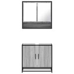 Casa si Gradina - Mobilier - Seturi de mobilier - Seturi baie - Set mobilier de baie, 2 piese, gri sonoma, lemn prelucrat - Infinity.ro