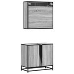 Casa si Gradina - Mobilier - Seturi de mobilier - Seturi baie - Set mobilier de baie, 2 piese, gri sonoma, lemn prelucrat - Infinity.ro