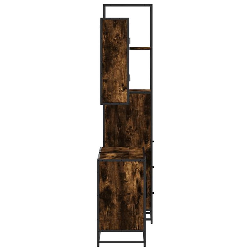 Casa si Gradina - Mobilier - Seturi de mobilier - Seturi baie - Set mobilier de baie, 3 piese, stejar fumuriu, lemn prelucrat - Infinity.ro