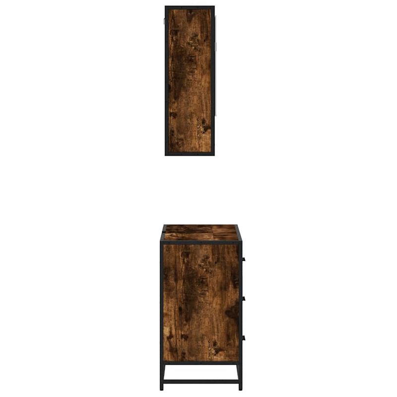 Casa si Gradina - Mobilier - Seturi de mobilier - Seturi baie - Set mobilier de baie, 2 piese, stejar fumuriu, lemn prelucrat - Infinity.ro
