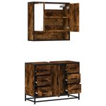 Casa si Gradina - Mobilier - Seturi de mobilier - Seturi baie - Set mobilier de baie, 2 piese, stejar fumuriu, lemn prelucrat - Infinity.ro