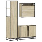 Casa si Gradina - Mobilier - Seturi de mobilier - Seturi baie - Set mobilier de baie, 3 piese, stejar sonoma, lemn prelucrat - Infinity.ro