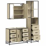Casa si Gradina - Mobilier - Seturi de mobilier - Seturi baie - Set mobilier de baie, 3 piese, stejar sonoma, lemn prelucrat - Infinity.ro
