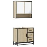 Casa si Gradina - Mobilier - Seturi de mobilier - Seturi baie - Set mobilier de baie, 2 piese, stejar sonoma, lemn prelucrat - Infinity.ro