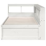 Casa si Gradina - Mobilier - Paturi si accesorii - Paturi - Pat cu biblioteca fara saltea, alb, 90x200 cm, lemn masiv pin - Infinity.ro
