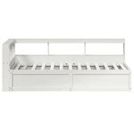 Casa si Gradina - Mobilier - Paturi si accesorii - Paturi - Pat cu biblioteca fara saltea, alb, 90x200 cm, lemn masiv pin - Infinity.ro