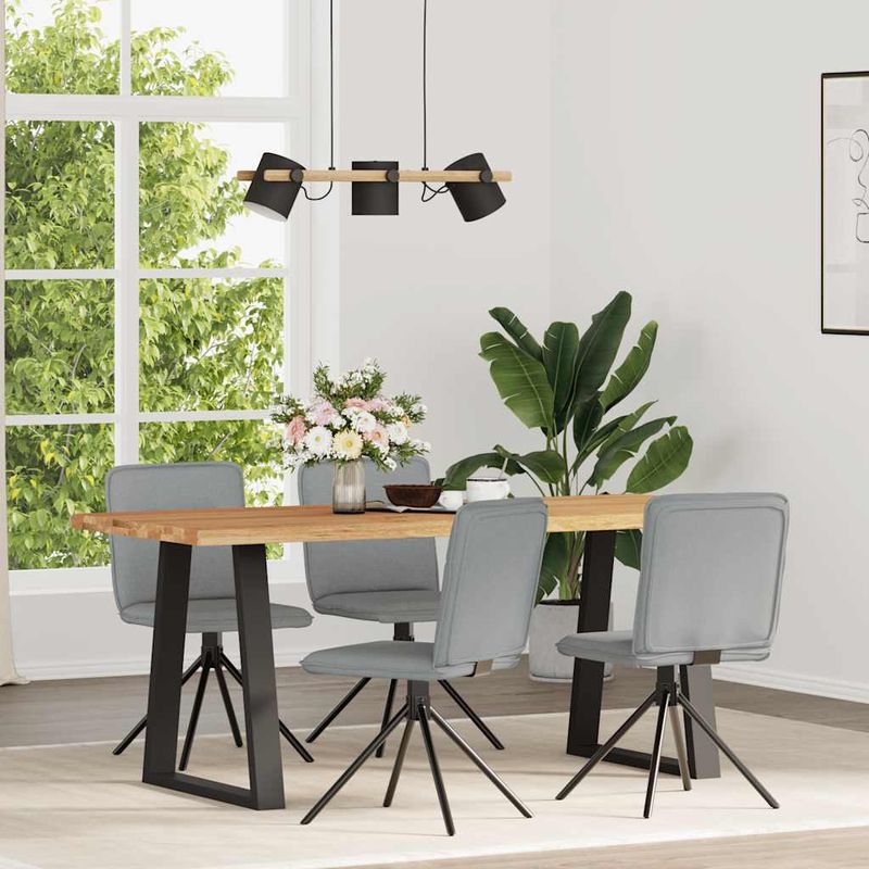 Casa si Gradina - Mobilier - Scaune si fotolii - Scaune - Scaune de bucatarie pivotante, 4 buc., gri deschis, textil - Infinity.ro