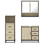 Casa si Gradina - Mobilier - Seturi de mobilier - Seturi baie - Set mobilier de baie, 3 piese, stejar sonoma, lemn prelucrat - Infinity.ro