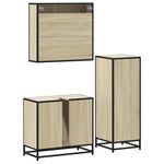 Casa si Gradina - Mobilier - Seturi de mobilier - Seturi baie - Set mobilier de baie, 3 piese, stejar sonoma, lemn prelucrat - Infinity.ro