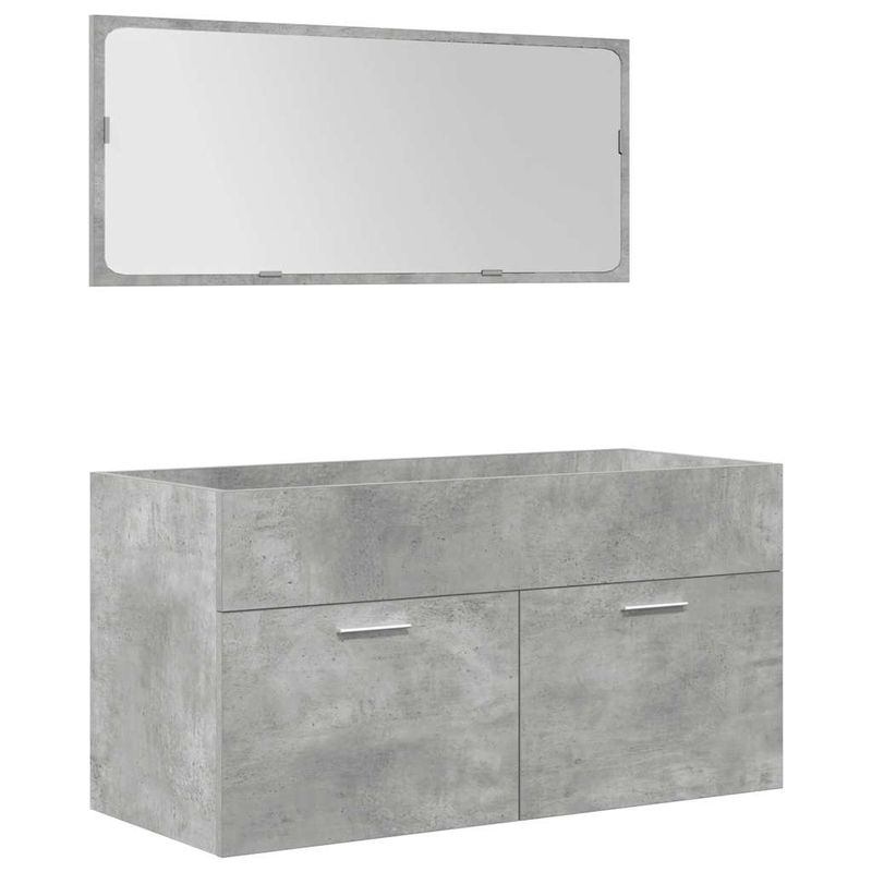 Casa si Gradina - Mobilier - Seturi de mobilier - Seturi baie - Set mobilier de baie, 4 piese, gri beton, lemn compozit - Infinity.ro