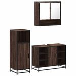 Casa si Gradina - Mobilier - Seturi de mobilier - Seturi baie - Set mobilier de baie, 3 piese, stejar maro, lemn prelucrat - Infinity.ro