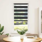 Casa si Gradina - Textile si covoare - Rulouri si jaluzele - Jaluzea tip zebra neagra latime tesatura 55,9 cm poliester, mărime 60x150 cm - Infinity.ro