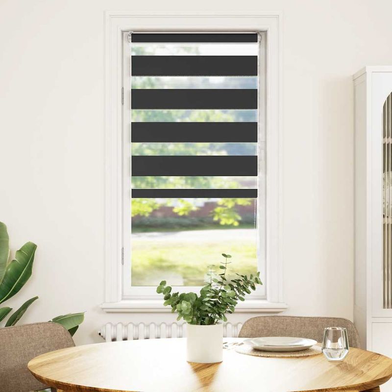 Casa si Gradina - Textile si covoare - Rulouri si jaluzele - Jaluzea tip zebra neagra latime tesatura 55,9 cm poliester, mărime 60x150 cm - Infinity.ro