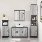 Casa si Gradina - Mobilier - Seturi de mobilier - Seturi baie - Set mobilier de baie, 3 piese, gri sonoma, lemn prelucrat - Infinity.ro