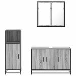 Casa si Gradina - Mobilier - Seturi de mobilier - Seturi baie - Set mobilier de baie, 3 piese, gri sonoma, lemn prelucrat - Infinity.ro