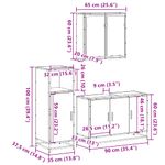 Casa si Gradina - Mobilier - Seturi de mobilier - Seturi baie - Set mobilier de baie, 3 piese, gri sonoma, lemn prelucrat - Infinity.ro