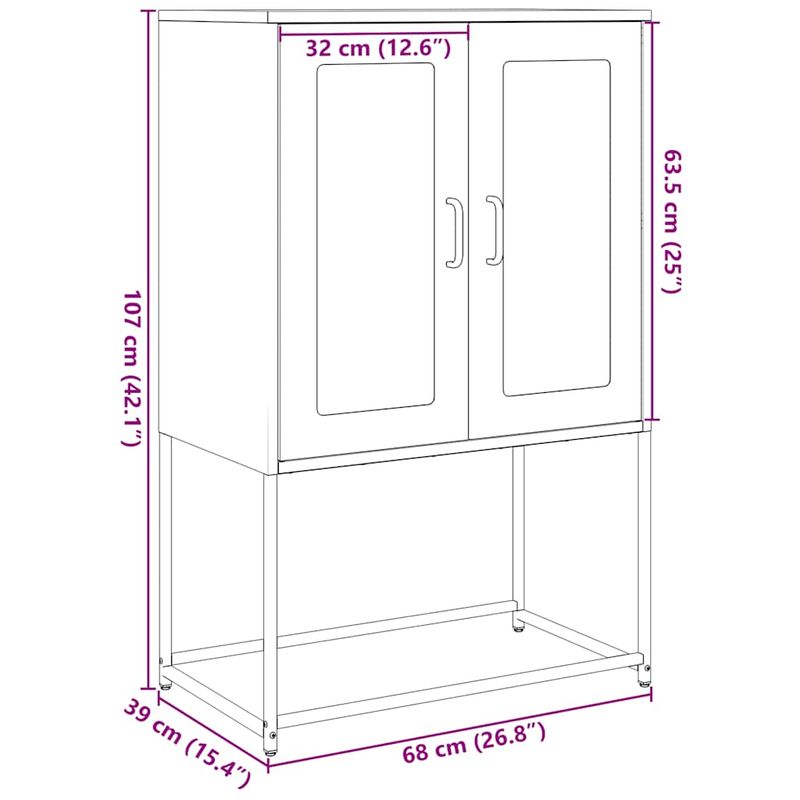 Casa si Gradina - Mobilier - Comode si corpuri - Corpuri bucatarie - Dulap inalt, antracit, 68x39x107 cm, otel - Infinity.ro