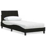 Casa si Gradina - Mobilier - Paturi si accesorii - Paturi - Pat cu saltea, negru, 90x200 cm, textil - Infinity.ro