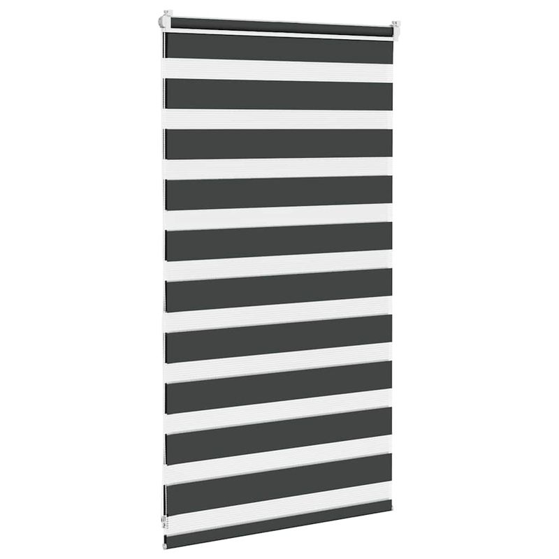 Casa si Gradina - Textile si covoare - Rulouri si jaluzele - Jaluzea tip zebra neagra latime tesatura 70,9 cm poliester, mărime 75x100 cm - Infinity.ro