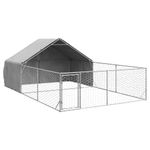 Petshop - Accesorii petshop - Culcusuri si custi - Custi interior si exterior - Canisa de exterior cu alergare 6x3x1,9 m otel galvanizat - Infinity.ro