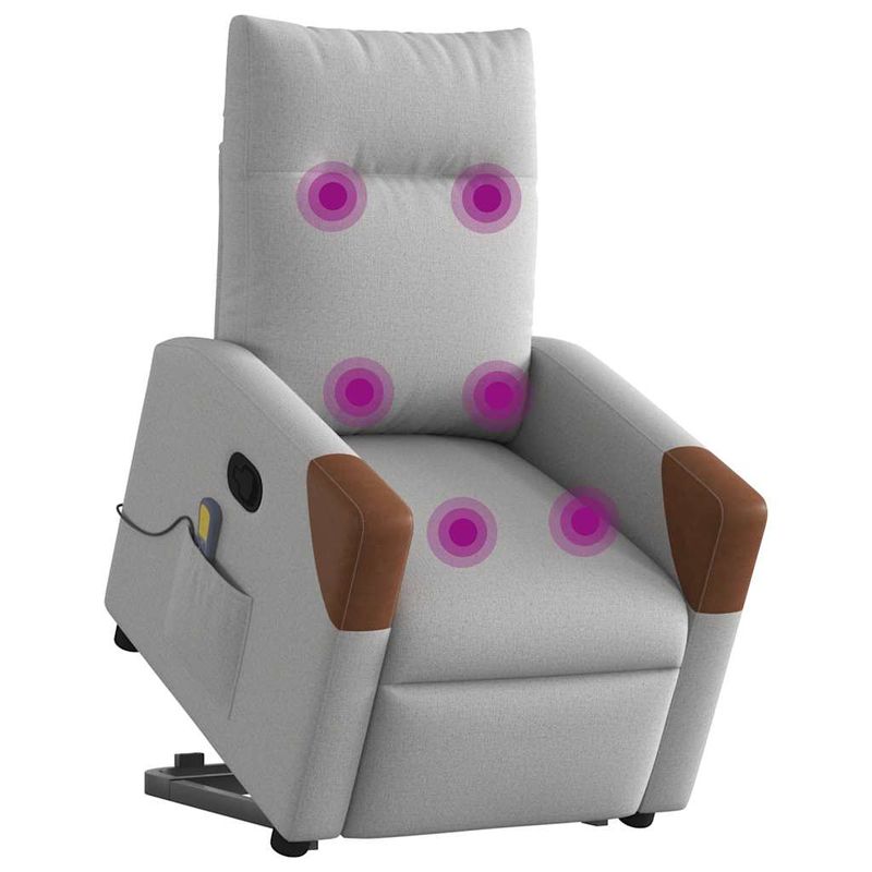 Ingrijire personala si Cosmetice - Sanatate si wellness - Articole wellness - Fotolii de masaj - Scaun de masaj in picioare, inclinat, tesatura gri nor - Infinity.ro