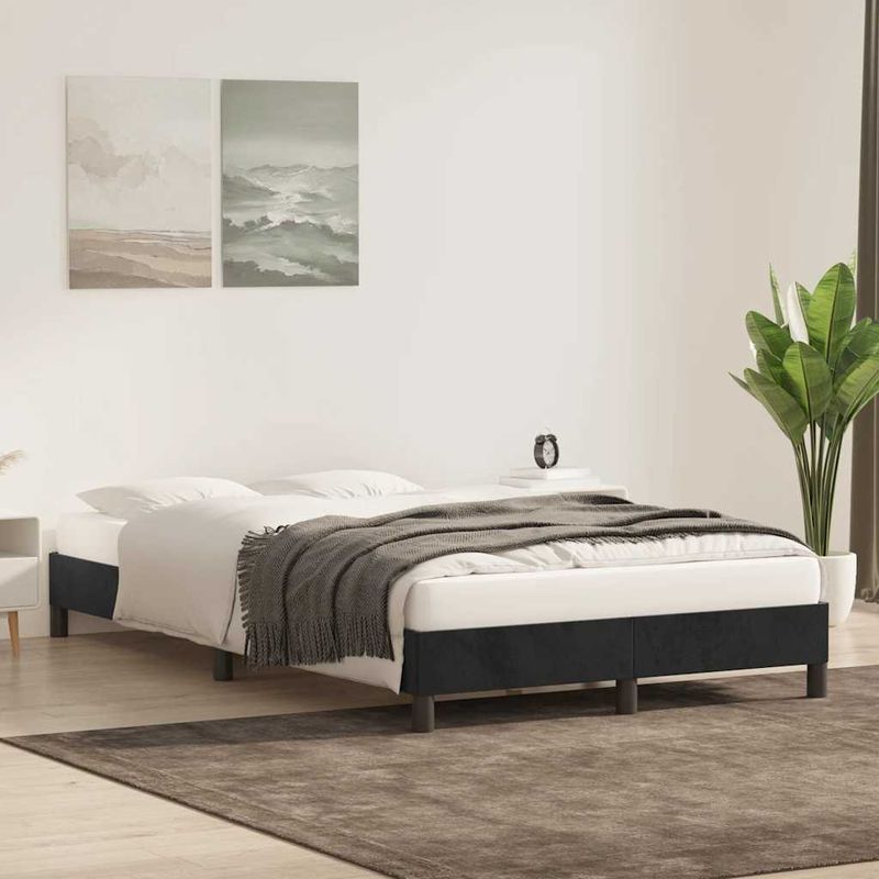 Casa si Gradina - Mobilier - Paturi si accesorii - Paturi - Cadru de pat fara saltea, negru, 120x220 cm, catifea - Infinity.ro