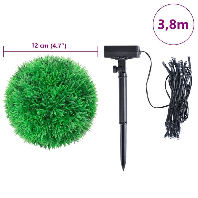 Casa si Gradina - Decoratiuni - Obiecte decorative - Plante artificiale - Bile artificiale din lemn de cimis cu lumini LED 4 buc Verde - Infinity.ro