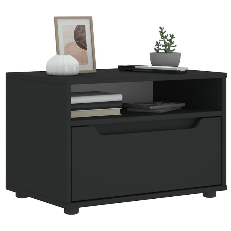 Casa si Gradina - Mobilier - Comode si corpuri - Comode - Dulap TV „VISNES” Negru 60x40x38 cm lemn prelucrat - Infinity.ro