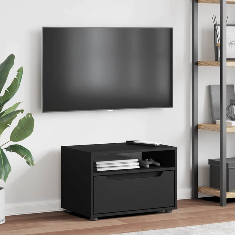 Casa si Gradina - Mobilier - Comode si corpuri - Comode - Dulap TV „VISNES” Negru 60x40x38 cm lemn prelucrat - Infinity.ro