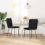 Casa si Gradina - Mobilier - Scaune si fotolii - Scaune - Scaune de bucatarie, 2 buc., negru, catifea - Infinity.ro
