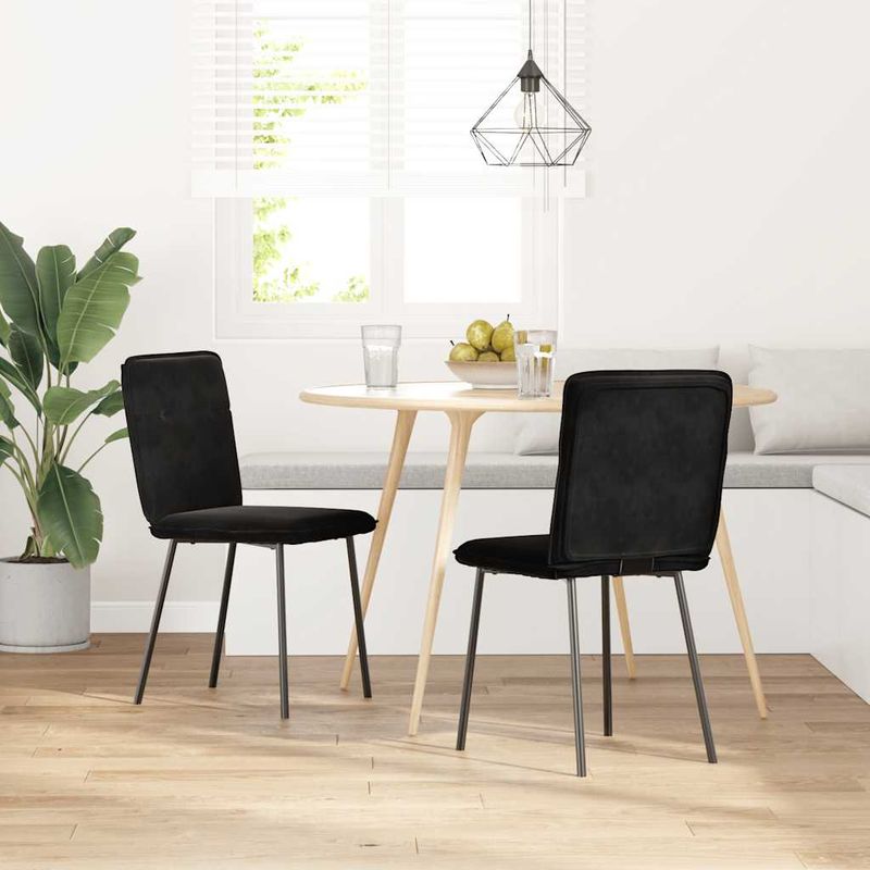 Casa si Gradina - Mobilier - Scaune si fotolii - Scaune - Scaune de bucatarie, 2 buc., negru, catifea - Infinity.ro
