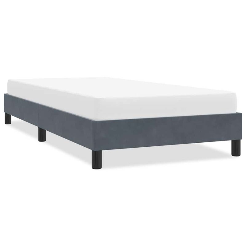Casa si Gradina - Mobilier - Paturi si accesorii - Paturi - Cadru de pat fara saltea, gri inchis, 90x210 cm, catifea - Infinity.ro